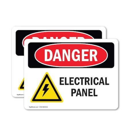 Signmission Electrical Panel Danger Sign, Vinyl Decal, 5in W x 3.5in L, 2PK OS-2PACK-DS-D-35-L-2213
